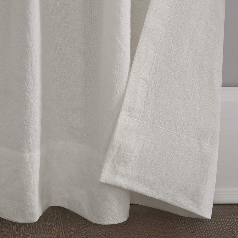 Archaeo Washed Cotton Twist Tab Curtain, 52" x 84", Cream - Image 4